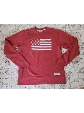Life Is Good Women's Sz. M Red & White USA  Sweatshirt